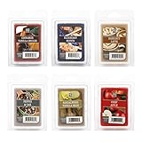 Hosley Set of 6 Crisp Apple, Sandalwood Vanilla Bean, Hazelnut Latte,Peppered Oak, Blueberry Muffin and Vanilla Cinnamon Brule Wax Cubes- 2.5oz. Ideal for Weddings, Spa, Reiki, Meditation Settings O5