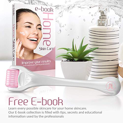 Derma Roller - Cosmetic Needling Kit For Face, 540 Titanium Needles Skin Roller For Face 0.25mm, Microdermabrasion Exfoliating Roller For Home Skincare Use, Pink - Thumbnail 2