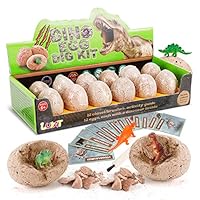 LUKAT Dinosaur Eggs Dino Dig Kits 12 Unique Dinosaurs Excavation Toy Kids Gifts for Boys and Girls Learning Fun