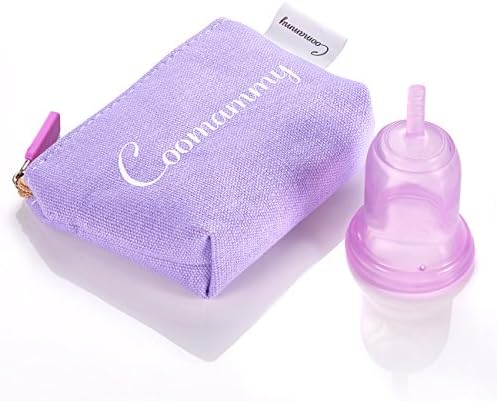 Coomammy Reusable Menstrual Cup With Zipper Bag,Perfect Feminine Hygiene Period Cup,Natural Alternative for Tampons and Sanitary Napkins(Large, Purple)