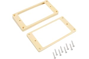 Banworks Humbucker Rings Plastic Slanted Top Curved Bottom Humbucker Pickup Covers 3.8x5.1mm + 8.1x9.5mm Guitar Pickup Frame for Epiphone Les Paul LP Style Electric Guitars Pack of 2 JT/SYQG-24 Cream