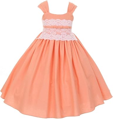 light orange flower girl dresses
