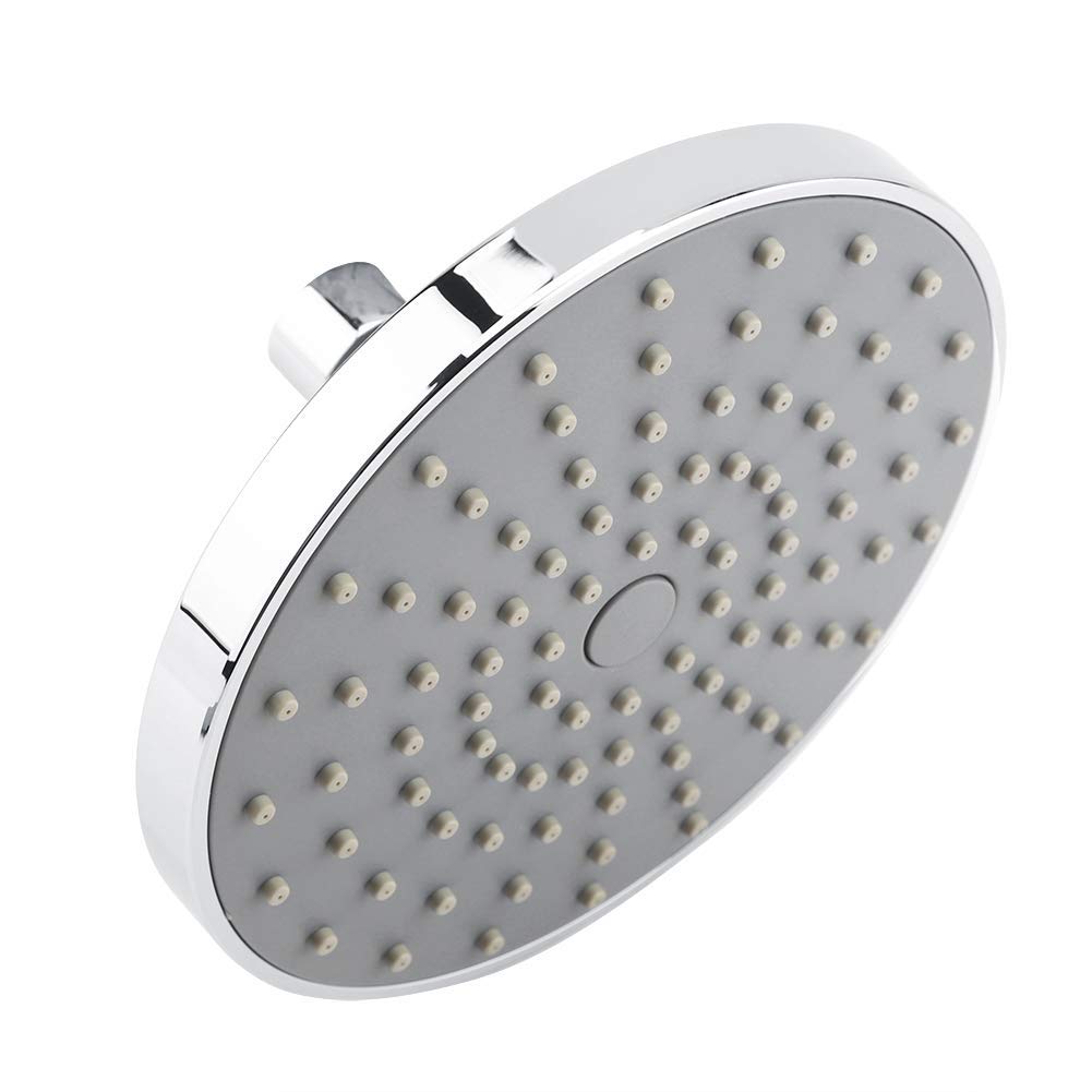 Duokon 6 Inch Simple Low Pressure Small Shower Head Chrome Plated Top Sprayer Heavy Duty Rainfall Shower Universal Replacement For Hotel Bathroom Shower Heads