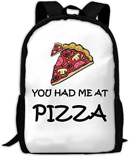 Adult Shoulder Bag Boy's Backpacks Girl's Satchel Schoolbags Traveling Bags You Had Me At Pizza Print