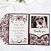 DORIS HOME 50pcs Laser Cut Wedding Invitations with Envelopes Burgundy, 4.7x7.1 Blank Invitation Cards for Wedding, Anniversary Invitations with Envelopes