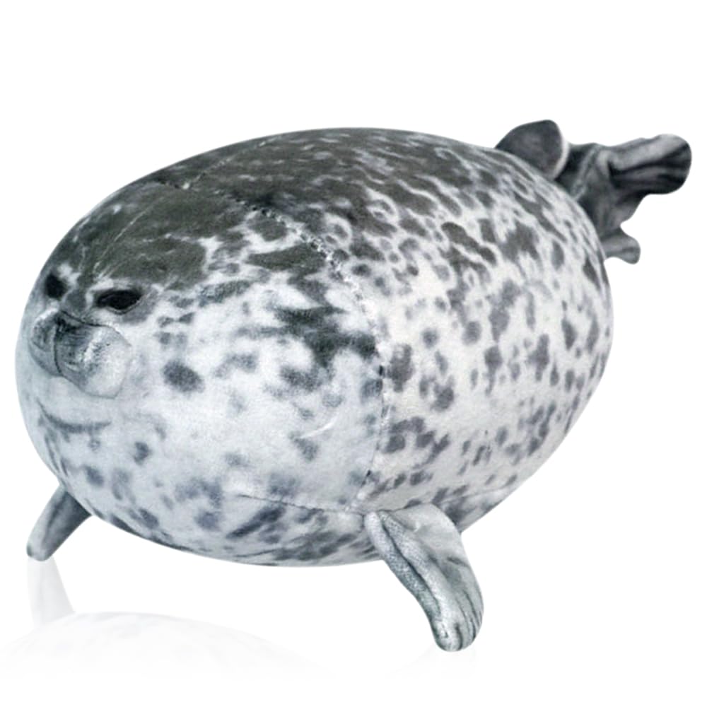 HATFRYF Seal Cotton Stuffed Animal, 30cm Chubby Blob Seal Plush Toy Bolster, Cute Funny Plush Toy Stuffed Animals, for Children & Adults Gift
