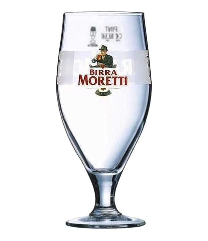 Personalised Branded 1 Pint Birra Moretti Beer or Lager Glass with Stem