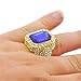 HongBoom Hot Hip Hop Rings 18K Gold Silver Plated CZ CRYSTAL Fully Iced-Out CUBAN Blue Ruby Ring (Gold/US Size 8)