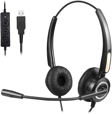 Cuffia USB con microfono conferenze telefonate cuffie cablate con  regolatore del volume per call center USB cablata per computer con  microfono per PC portatile ufficio Accessori Accessori per audio e video  berjaya.edu.my