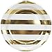 Just Artifacts Round Paper Party Plates 9in (12pcs) - Metallic Gold Striped - Decorative Tableware for Birthday Parties, Baby Showers, Grad Parties, Weddings, and Life Celebrations!