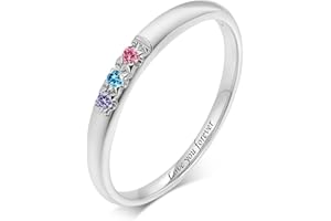 Customized Mom Rings with 1-6 Birthstones Engraved Rings Personalized Couples Promise Rings for Lover Memorial Rings Wedding 