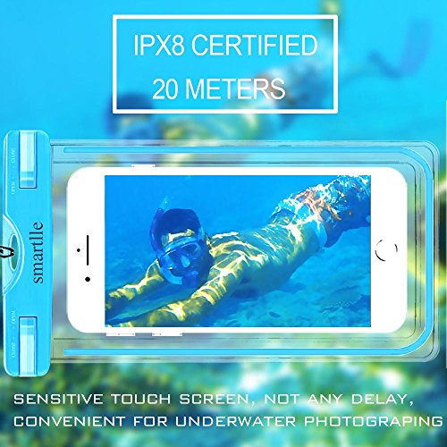 image for smartlle Waterproof Phone Pouch, 2 Pack IPX8 Cellphone Dry Case Bag fo