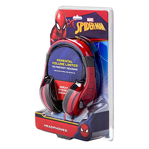 51bwTc8nA%2BL - Spiderman Headphones for Kids with Built in Volume Limiting Feature for Kid Friendly Safe Listening
