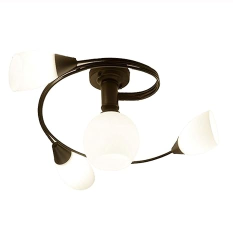 Kylinddt Led Ceiling Light Art Deco Black Metal Design Semi Flush