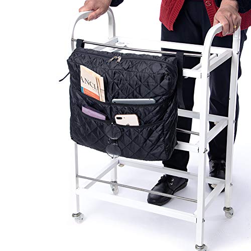 Wheelchair Backpack Bag, Black Wheel Chair Storage Tote Accessory for Most Scooters, Walkers, Rollators - Manual, Powered or Electric Wheelchairs, Travel Messenger Backpack GJB220 (Black)