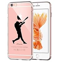 Matop Compatible for iPhone 6/6S Case Flexible Soft Transparent TPU Silicone Skin Scratch-Resistant Premium Anti-Slip Shockproof Cute Back Cover for iPhone 6/iPhone 6S 4.7inch (Baseball)