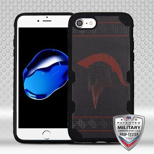 ShopAegis - [ART DESIGN] [Red] Greek Trojan Spartan Gladiator Helmet / 0.3 mm Bumper Guard Protection Phone Cover Case for Apple iPhone 8/7