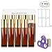 Essential Oil Roller Bottles 10ml (Amber, Pack of 10) - Stainless Steel Roller, Individual Package per Bottle, Opener & Labels - Glass Roller Bottles for Essential Oils by Handy Picks