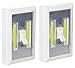 Elecrainbow Super Bright COB Cordless Light Switch - Battery Operation, White (2 Pack)