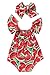 Kashoer Newborn Baby Girls Watermelons Printed Ruffle Bodysuit with Headband (0-6M, Watermelon)