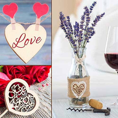VGOODALL Holzherzen Deko, 500 STK. Holzscheiben Herz Streudeko zum Basteln DIY für Hochzeitsdeko Tisch Weihnachten Geburtstag Taufe Valentinstag Geschenkanhänger