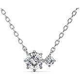 Cate & Chloe Emma 18k White Gold 2-Stone Pendant Necklace with Simulated Diamond Crystals, Elegant Drop Jewelry for Women, Gift for Her