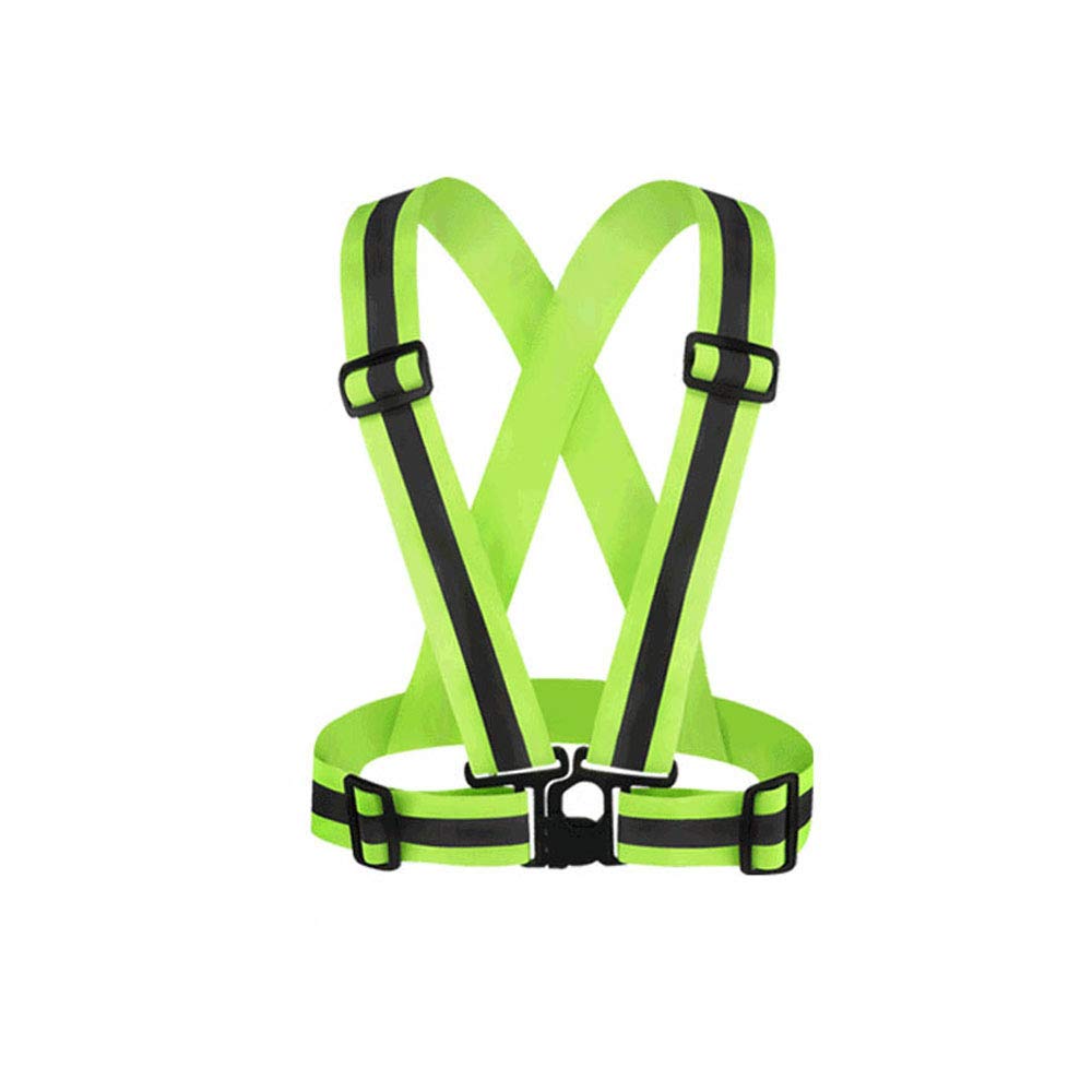 Mintice Green Reflective Safety Security High Visibility Vest Gear Stripe Jacket Bright Sport Waistcoat Belt Body Running Wear Adjustable Warning
