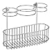 mDesign Wall Mount Hair Care, Hot Styling Tool Organizer Storage Basket for Hair Dryer, Flat Irons, Curling Wands, Hair Straighteners, Space Saving, 3 Sections - Concerto Collection - Chrome