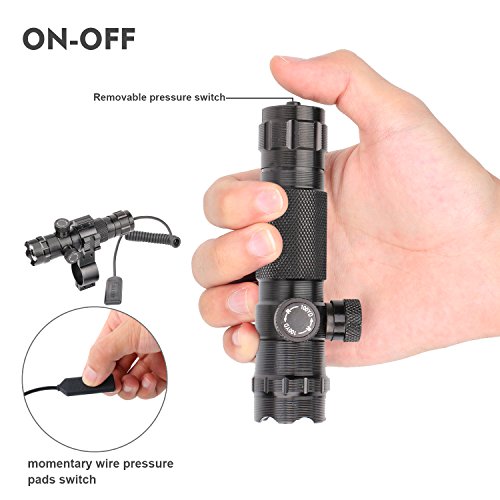 GOHIKING Tactical Green Sight, 532nm Green Dot Rifle Scope Sight with 2 Mounts,2 Pressure Switches
