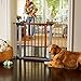 Munchkin Wood & Steel Pressure Mounted Baby Gate for Stairs, Hallways and Doors, Walk Through with Door, Wood/Light Silver Metal