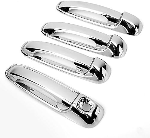 Set of Triple Chrome Side Door Handle Cover Trims 4DR Fit Dodge Ram 1500 Durango 2002-2008 / Ram 2500 3500 2003-2009 / Dakota 2005-2010