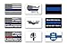 9 Pack -- Thin Blue Line Bumper Sticker Vinyl Decal -- 5x3.5 inch Special Design US American Flag Reflective Advertising Sign Vinyl -- Support Police Law Enforcement