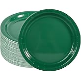 Ottin 50-pack Green Paper Dinner Plates, 9'' Disposable Party Plates for Birthday, Wedding,Saint Patrick's Day, Party, Daily Meals, Picnic, Easter, Spring Celebrations, Summer Parties