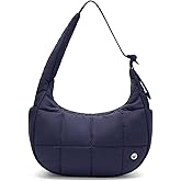 WESTBRONCO Small Puffer Crescent Shoulder Bag for Women, Nylon Quilted Shoulder Purses, Puffy Handbags with Adjustable Strap