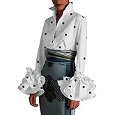 UOOZEE Womens Button Down Shirt Long Sleeve Dress Shirts Solid Work Blouse