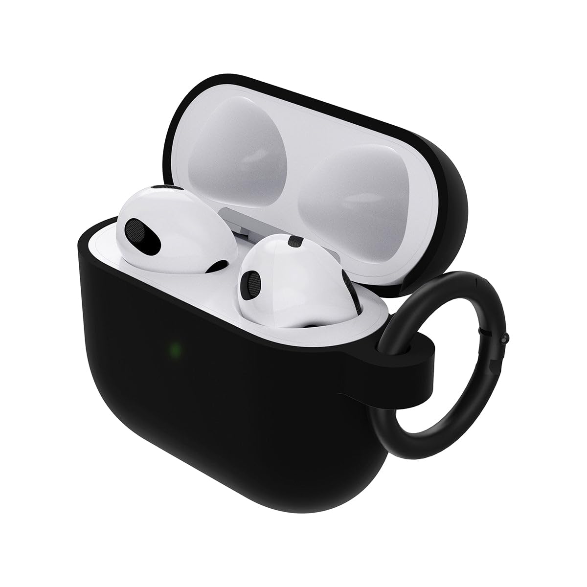 OtterBox Soft Touch Headphone Case for AirPods 3rd Gen 2021, Shockproof, Drop proof, Ultra-Slim, Scratch and Scuff Protective Case for Apple AirPods, Includes Carabiner, Black — image 1