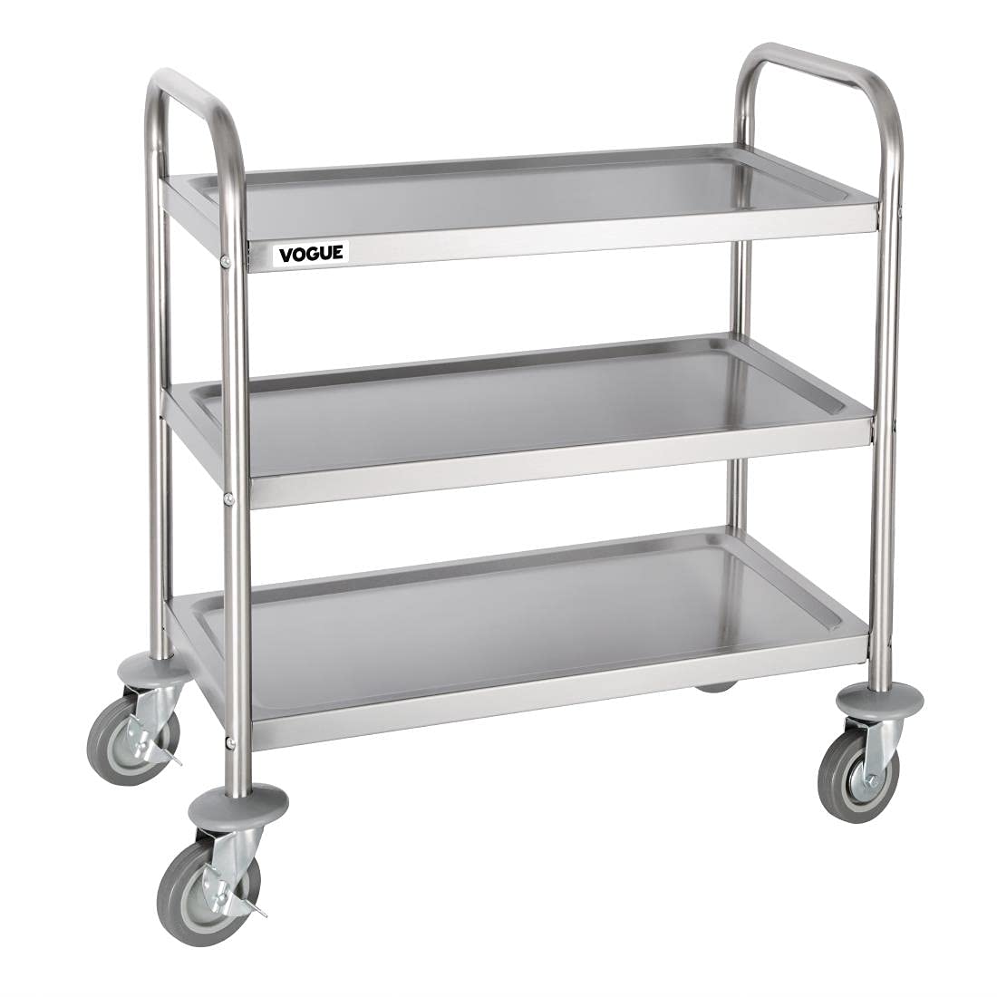 Vogue Stainless Steel 3 Tier Clearing Trolley, Small - Kitchen, Multi-purpose, Utility Cart F993