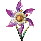 Regal Art &amp; Gift 13218-10.25" Solar Blossom Pink Flower Wind Spinner