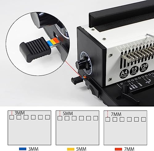 RAYSON TD-1500B34 Wire Binding Machine, 3:1 Pitch 34-Hole, 15-Sheet Punching & 120-Sheet Binding Capacity | Manual Punch Binder for Professional Reports, best choice for office and studio