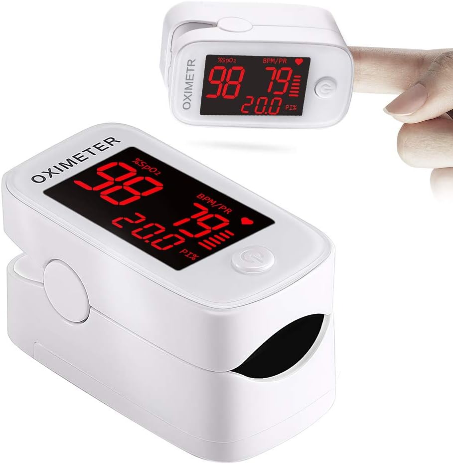 Kacsoo Fingertip Blood Oxygen Level Saturation Monitor, Portable 8S Measurement SPO2 Digital Blood Oxygen with LED Display for Adults and Children