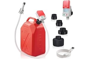 WUGOSU Fuel Transfer Pump with Auto Stop Sensor, 3.2 GPM Portable Fuel Pump, 51" Extra Long Hose Transfer Pump, 4 Can Adapters, Battery or USB Powered, Gas Can Pump for Oil, Gasoline, Kerosene, Diesel