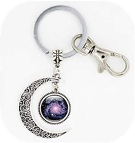 Amazon 銀河満月のキーホルダー 銀河満月のキーホルダー スペースキーチェーンキーホルダー 明るい星は 宇宙の宝石 スペースキー リング キーホルダー 通販