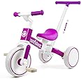 XIAPIA Tricycles for 1-3 Year Olds, 5 in 1 Toddler Balance Bike with Removable Pedal, Push Trike Toys with Adjustable Pushrod for 2 3 4 5 Year Old Boys & Girls, Birthday Gifts for Kids