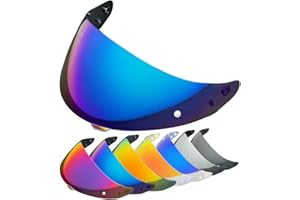 YMTSGEQ HJ-17 Helmet Visor Replacement.C90 Helmet Face Shield UV Protection Compatible with HJC C90, C91, C91N,CL-MAX 2, IS-MAX BT, SY-MAX 3, IS-MAX 2, CL-MAX 3 (Rainbow-Day Use Only)