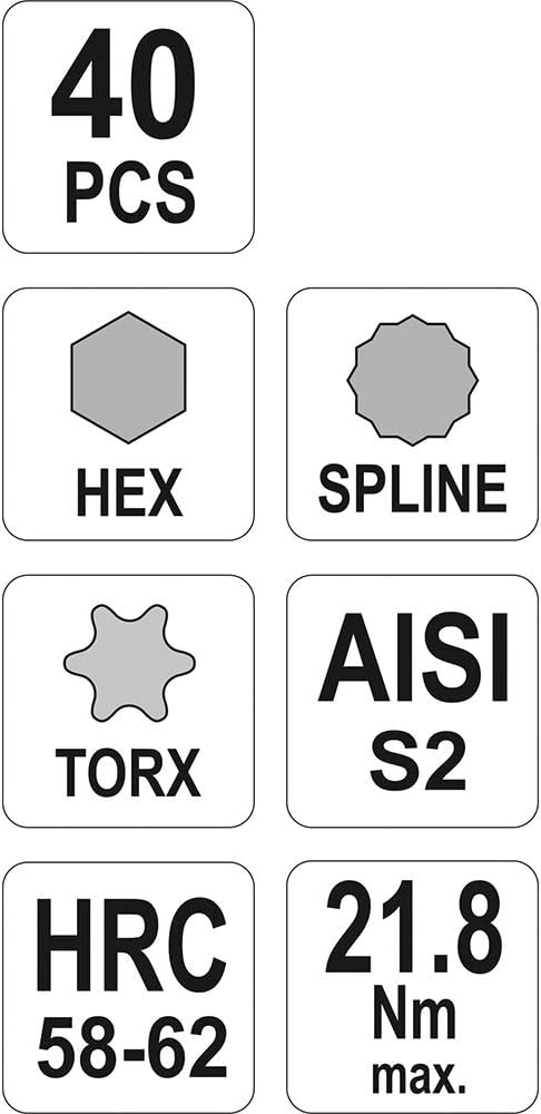 Yato YT-0400 - Special Key Set Hex Torx Spline 40 Pcs Yato, Variety pack - Image 5