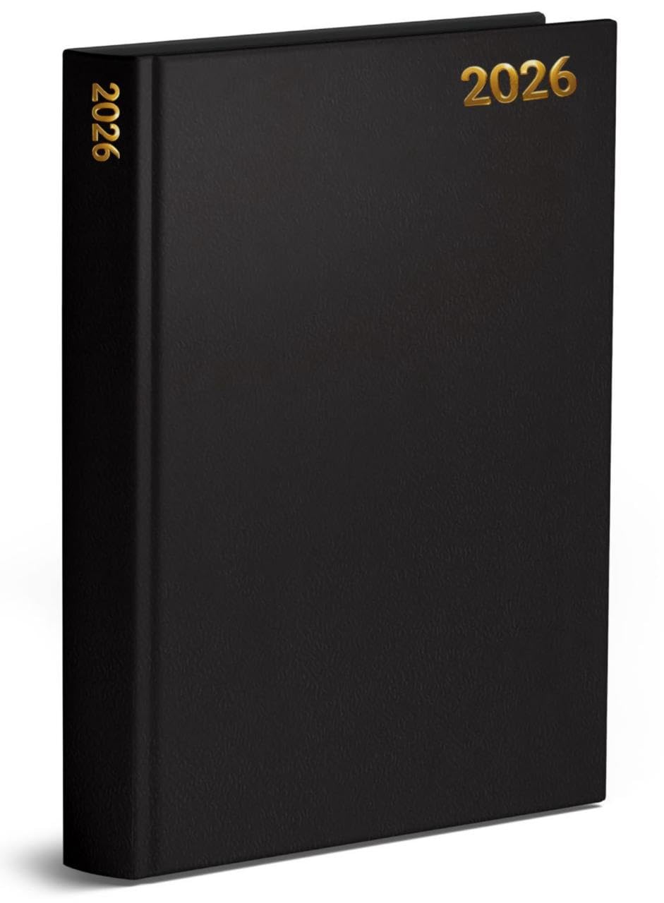 Orbitron 2026 Diary A4 A5 A6 Week To View And Day A Page Dated From January 2026 To December 2026 Hardback Full Year Diary (Saturday Sunday Share Page) (A4 Week To View, Black)