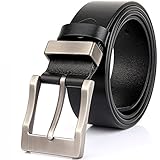 Belt for Men Leather Belt (Belt width:1.4 inches)[Trimmed to fit]HZ2067 (45-46, black)