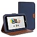 GMYLE Nook HD 7 Case, Wallet Case Classic for Barnes & Noble Nook HD 7 - Navy Blue & Brown Cross Pattern PU Leather Slim Stand Case Cover (with Card Slots and Money Pocket)