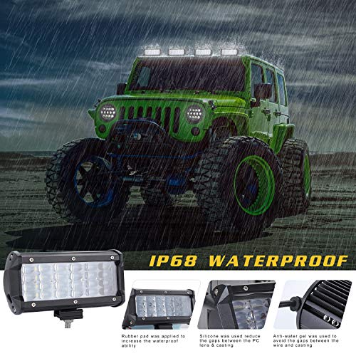 Zmoon LED Pods Light Bar 7 Inch 432W 43200lm Driving Fog Off Road Lights Waterproof Spot Flood Combo Beam LED Cubes Lights for Pickup Truck Jeep ATV UTV SUV Boat,2 Pack