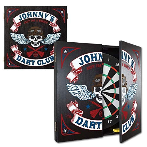 THOUSAND OAKS BARRELCO. | Personalized Dartboard & Cabinet Set with 6 Steel Tip Darts